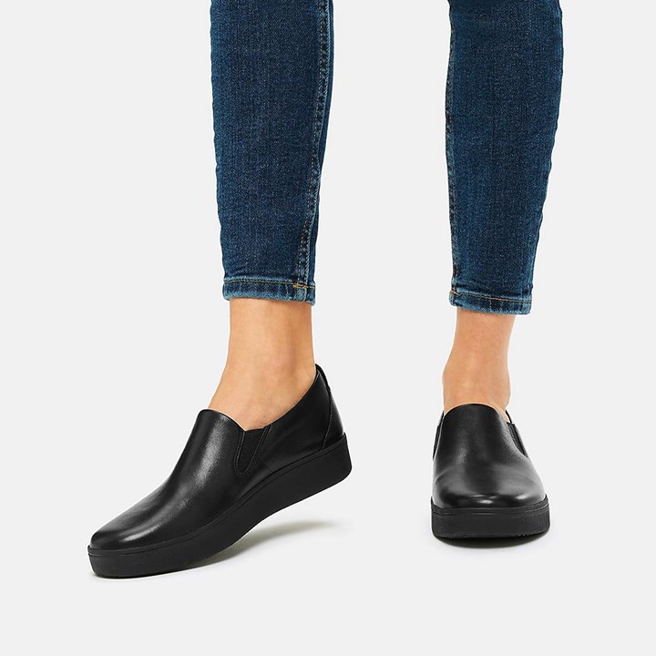 Fitflop Rally Leather Slip On Shoes