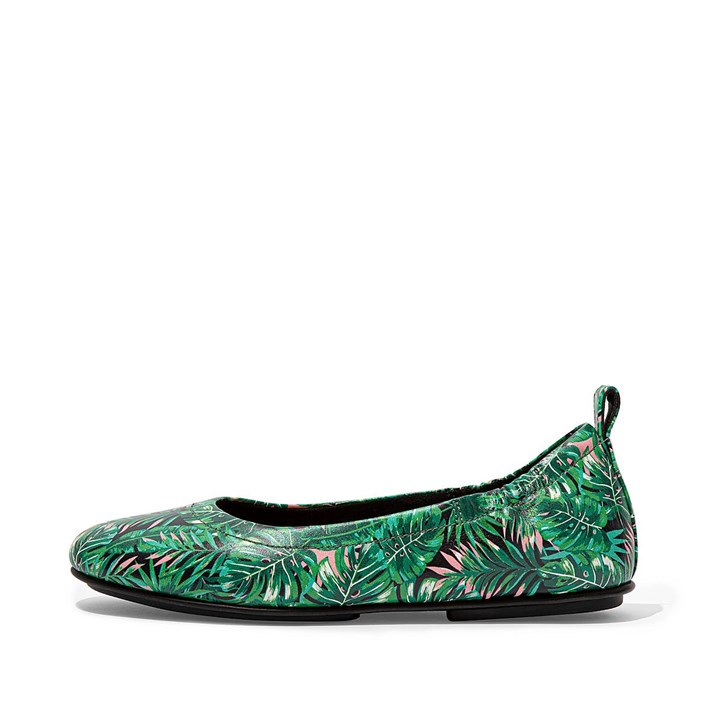 Fitflop Allegro Jungle Print Soft Leather Ballet Flats