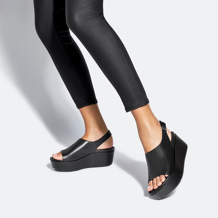 Fitflop Eloise Leather Back-Strap Wedge Sandals