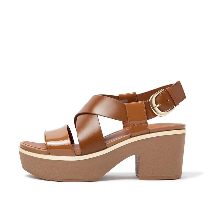 Fitflop Pilar Patent Mix Back-Strap Platform Platform Sandals