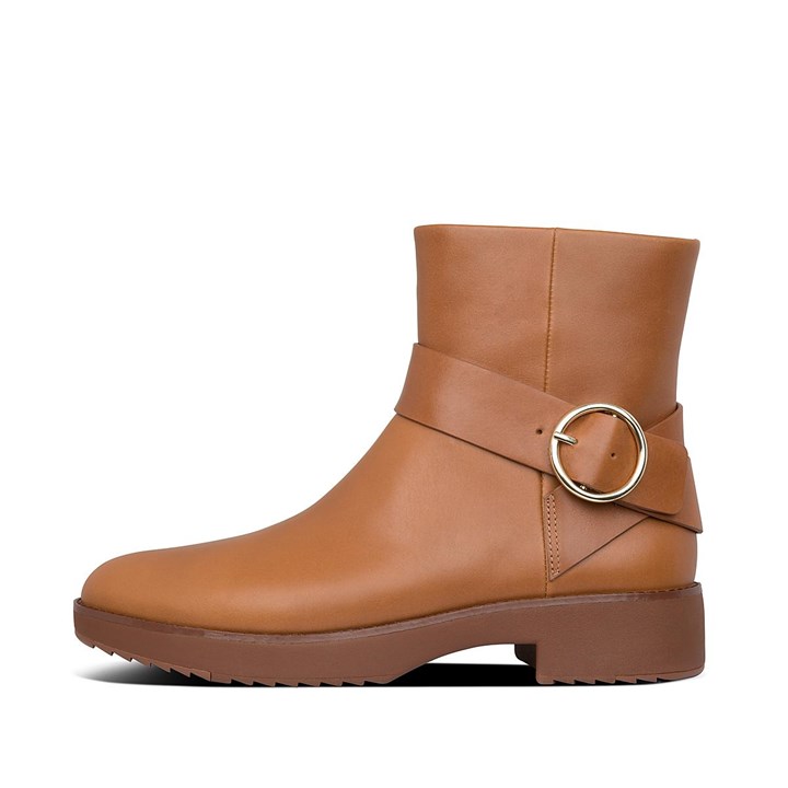 Fitflop Saska Buckle Leather Ankle Boots