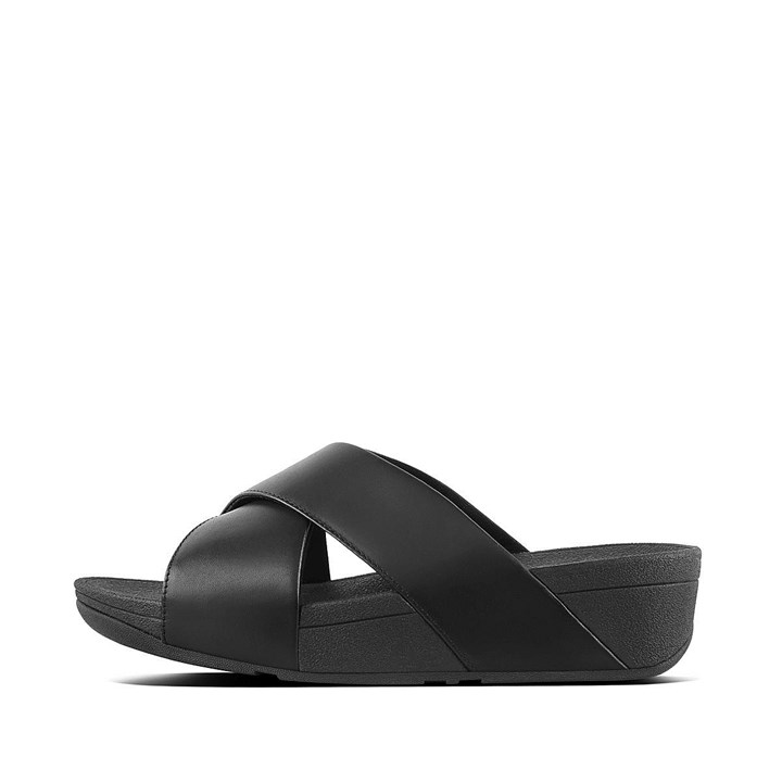 Fitflop Lulu Leather Cross Slides