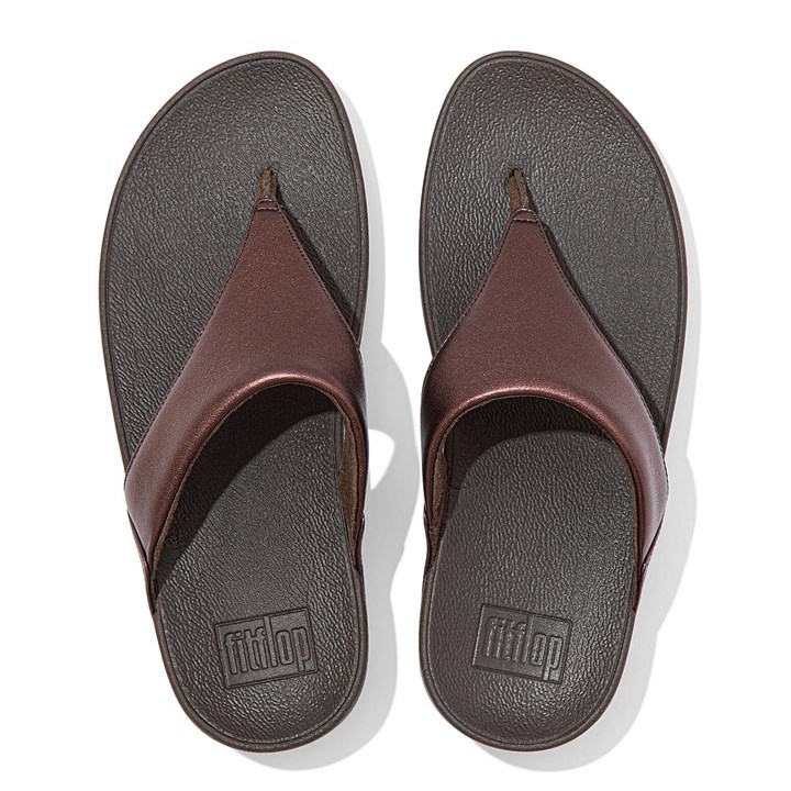 Fitflop Lulu Metallic Leather Toe-Post Sandals