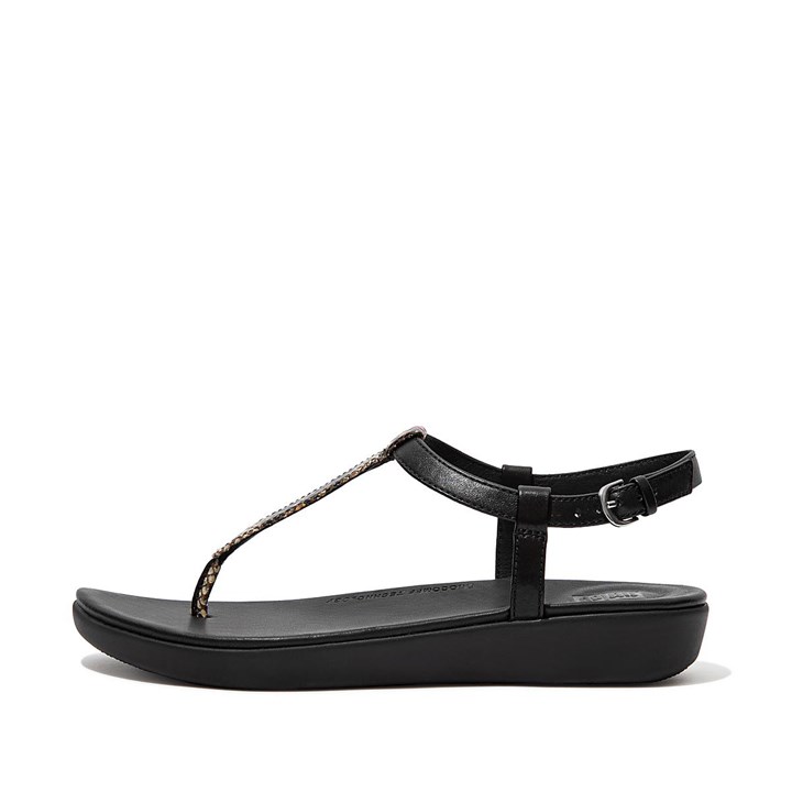 Fitflop Tia Snake Print Leather Back-Strap Sandals