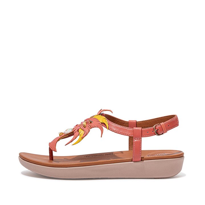 Fitflop Tia Jewel Feather Leather Back-Strap Sandals
