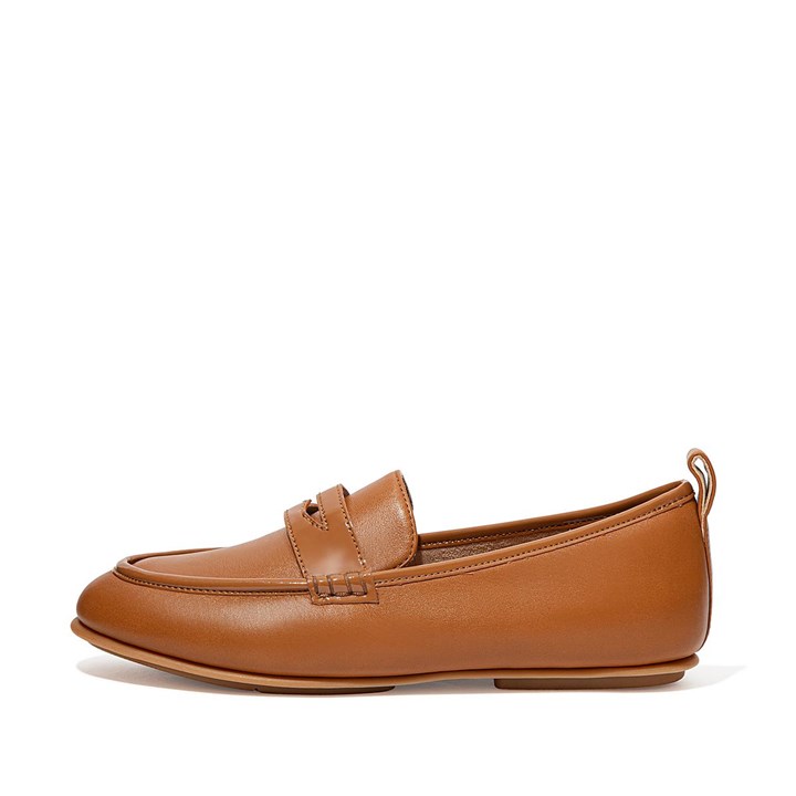 Fitflop Lena Leather Penny Flat Shoes