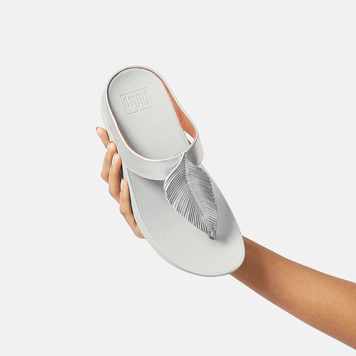 Fitflop Fino Feather Metallic Toe-Post Sandals