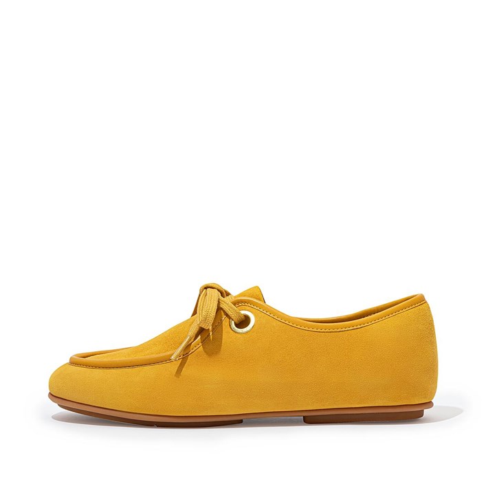 Fitflop Delfine Eyelet Suede Lace-Ups Flat Shoes