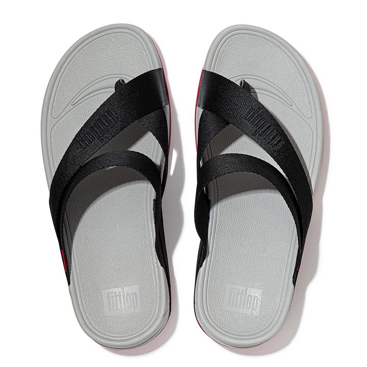 Fitflop Sling Woven-Logo Toe-Post Sandals