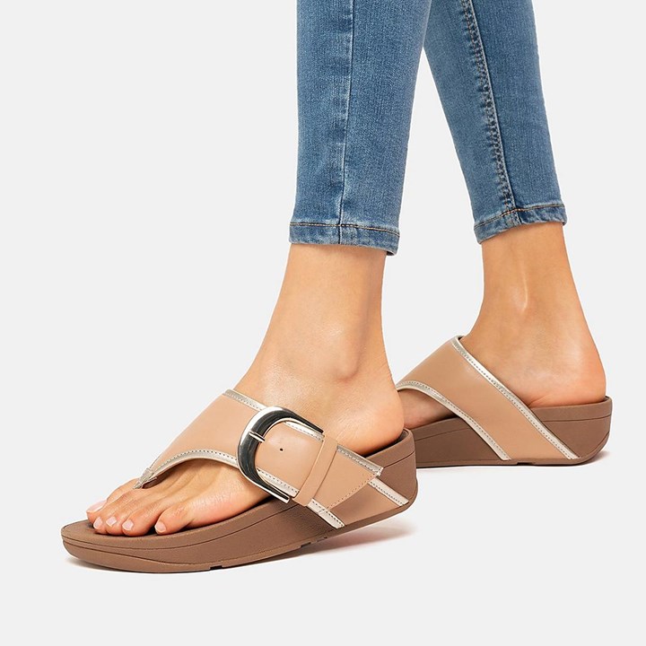 Fitflop Olive Mixed Metallics Toe-Post Sandals