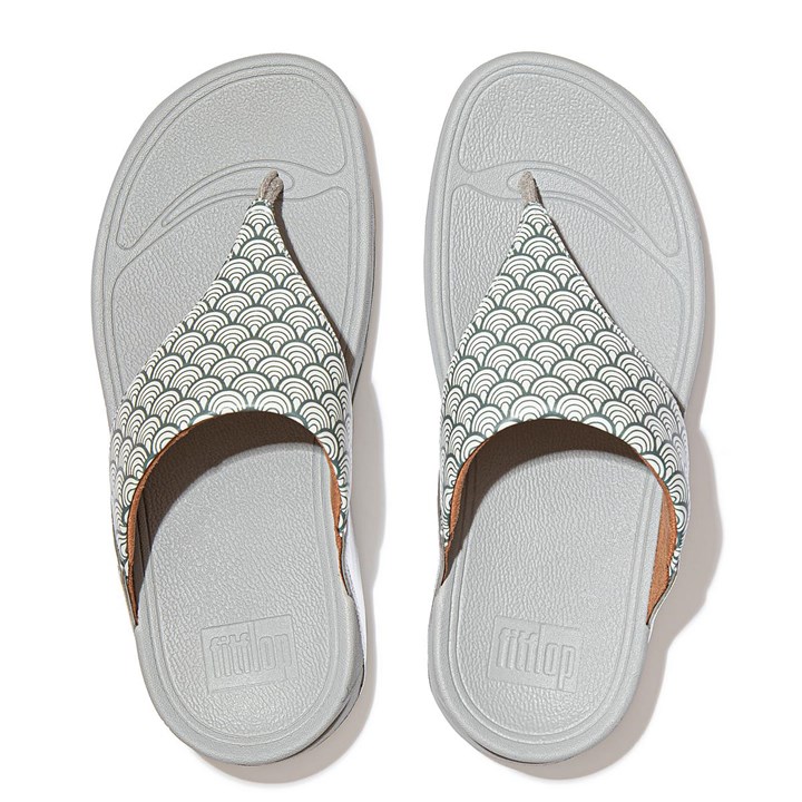 Fitflop Lulu Wave Print Toe-Post Sandals