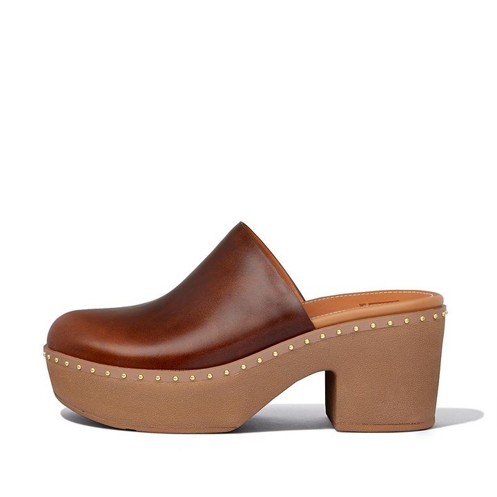 Fitflop Pilar Leather Mule Platforms Mules & Clogs