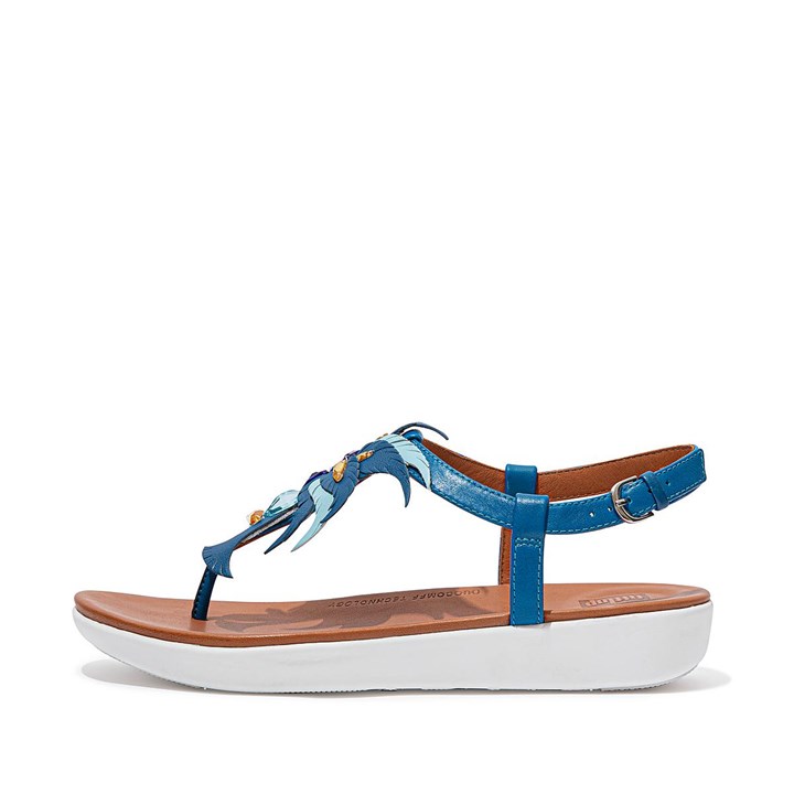 Fitflop Tia Jewel Feather Leather Back-Strap Sandals