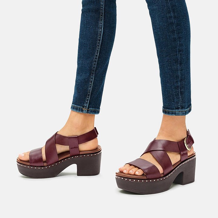 Fitflop Pilar Leather Back-Strap Platform Platform Sandals