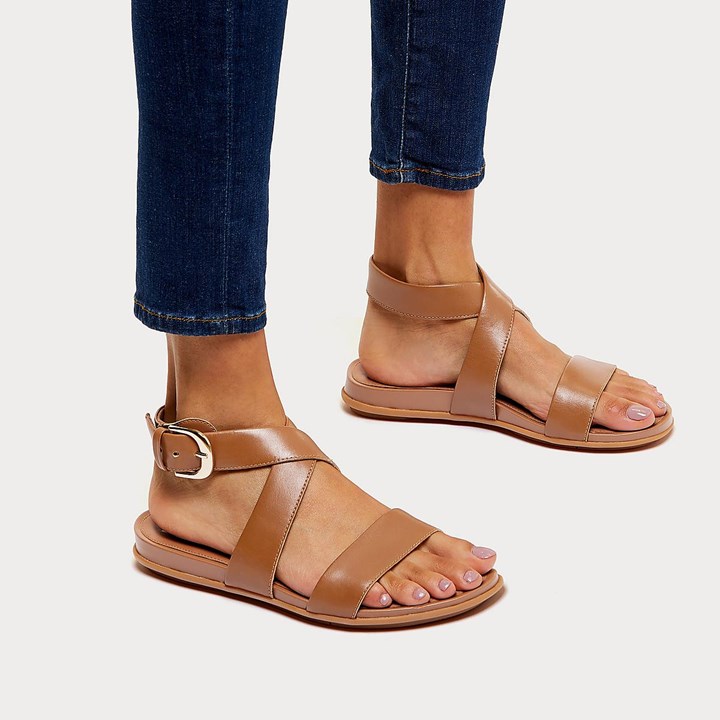 Fitflop Gracie Buckle Leather Ankle-Strap Back-Strap Sandals
