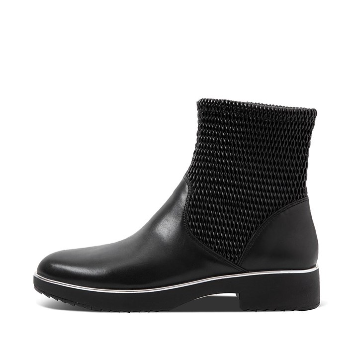 Fitflop Stretchy Leather Mix Ankle Boots