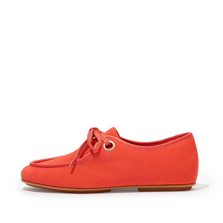 Fitflop Delfine Eyelet Suede Lace-Ups Flat Shoes