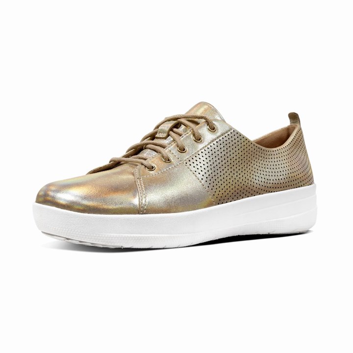 Fitflop F-Sporty Leather Scoop-Cut Perf Trainers