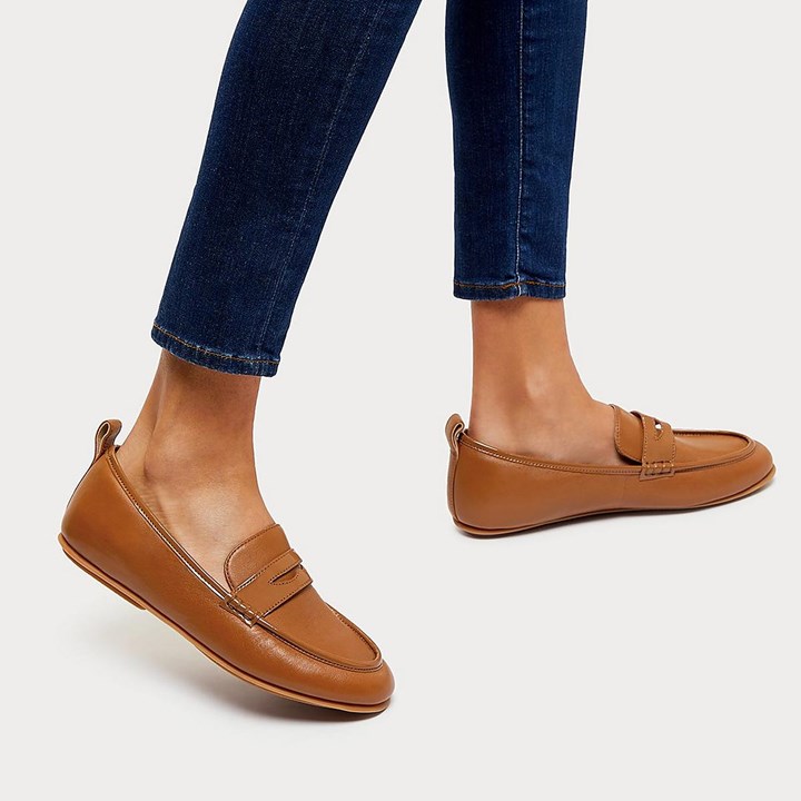 Fitflop Lena Leather Penny Flat Shoes
