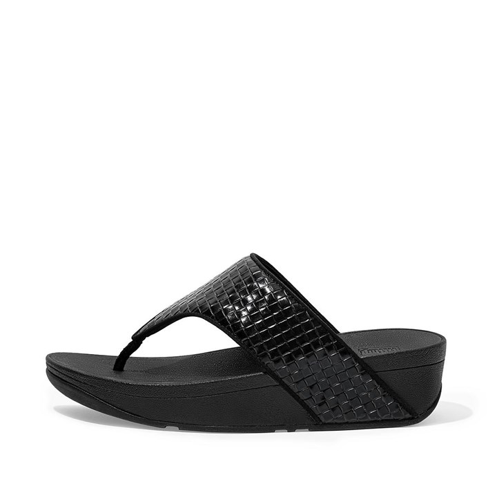 Fitflop Olive Metallic Woven Leather Toe-Post Sandals