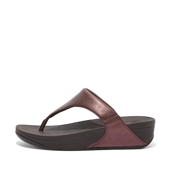 Fitflop Lulu Metallic Leather Toe-Post Sandals