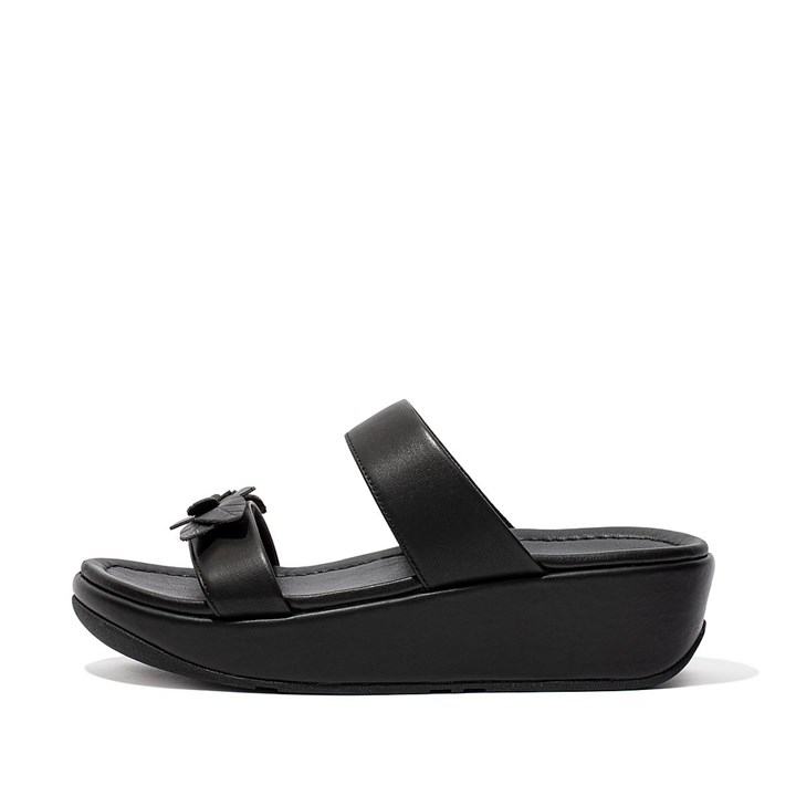 Fitflop Fino Floral Leather Slides