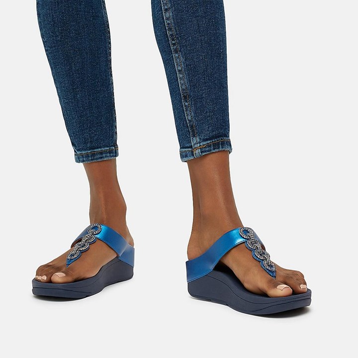 Fitflop Fino Sparkle Toe-Post Sandals