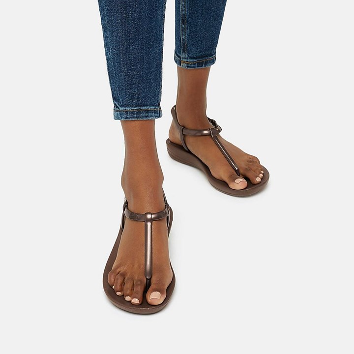 Fitflop Iqushion Splash Pearlised Back-Strap Flip Flops