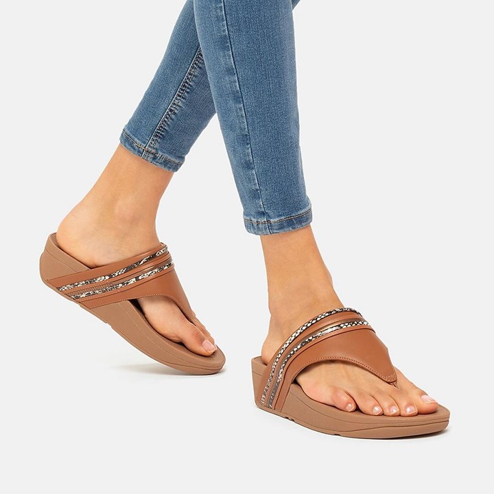 Fitflop Olive Snake Bangle Toe-Post Sandals