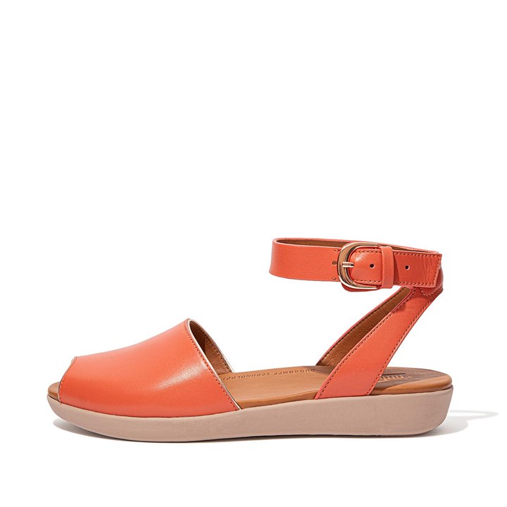 Fitflop Cova Pop Binding Leather Peep-Toe Back-Strap Sandals