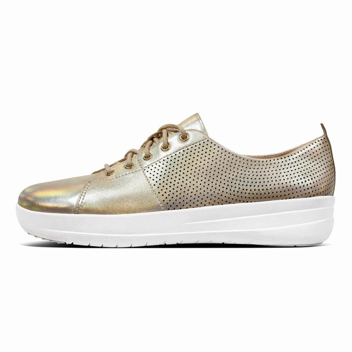 Fitflop F-Sporty Leather Scoop-Cut Perf Trainers