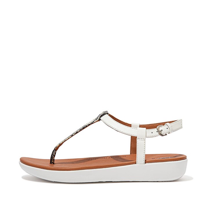 Fitflop Tia Snake Print Leather Back-Strap Sandals