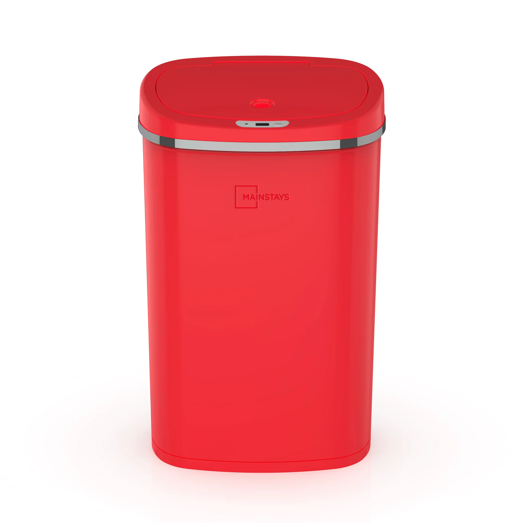 Mainstays 13.2 gal/50 L Motion Sensor Kitchen Garbage Can, Red