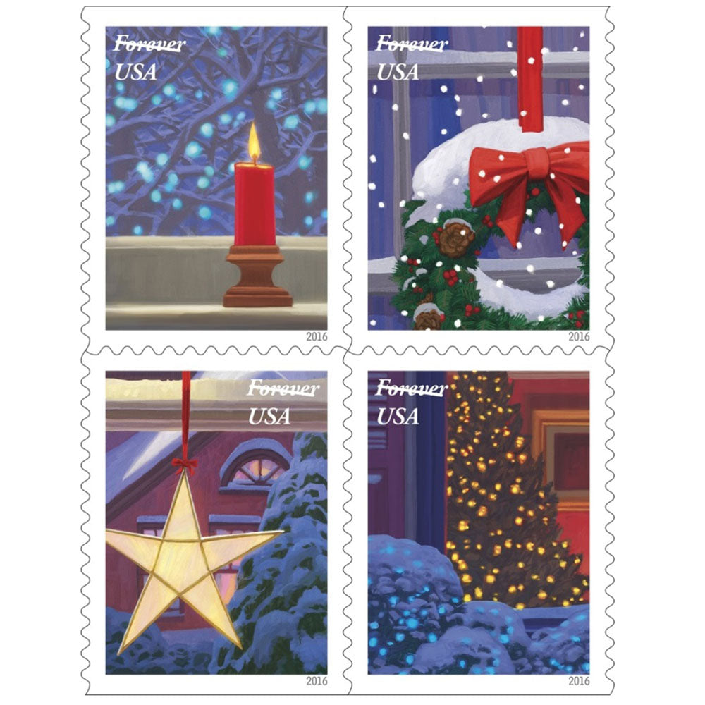 Poinsettia 2 Sheets of 10 Global Forever USPS First Class International Postage Stamps Christmas Celebrate Wedding Holiday (20 Stamps)