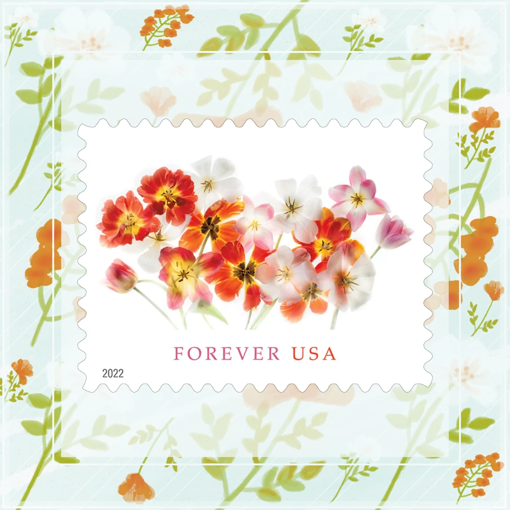 100 Forever Wedding stamps postage Scott 4959 Vintage Rose pane - Estusps