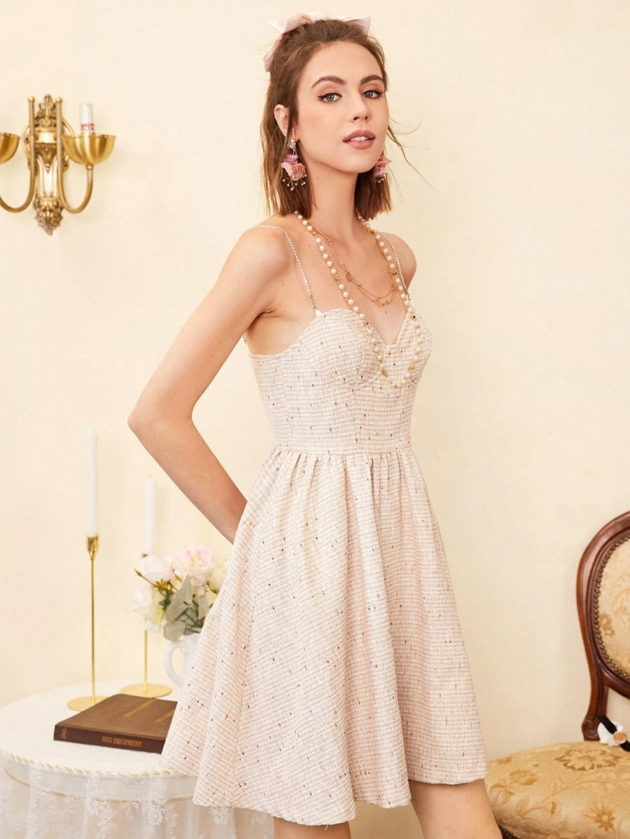 Bustier Tweed Cami Dress