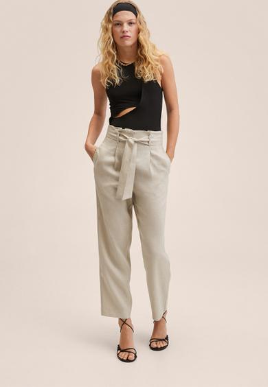 Trousers ampabelt - light pastel grey