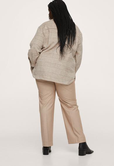 Plus overshirt check print - light beige