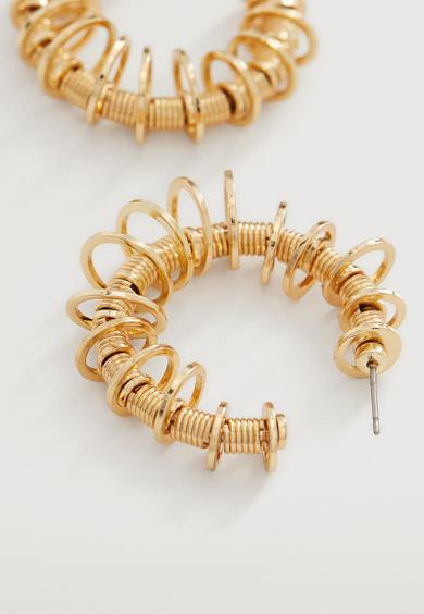 Embossed hoop earrings- gold