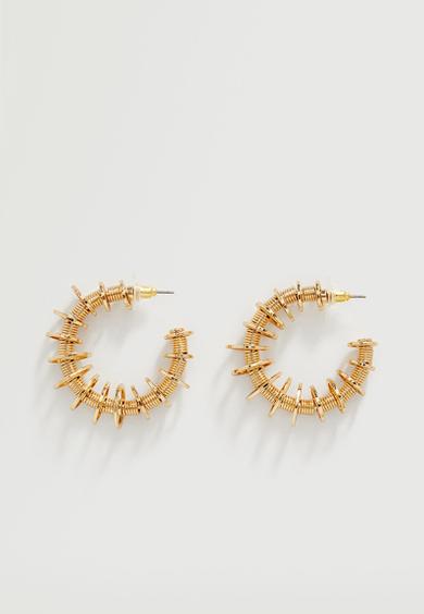 Embossed hoop earrings- gold