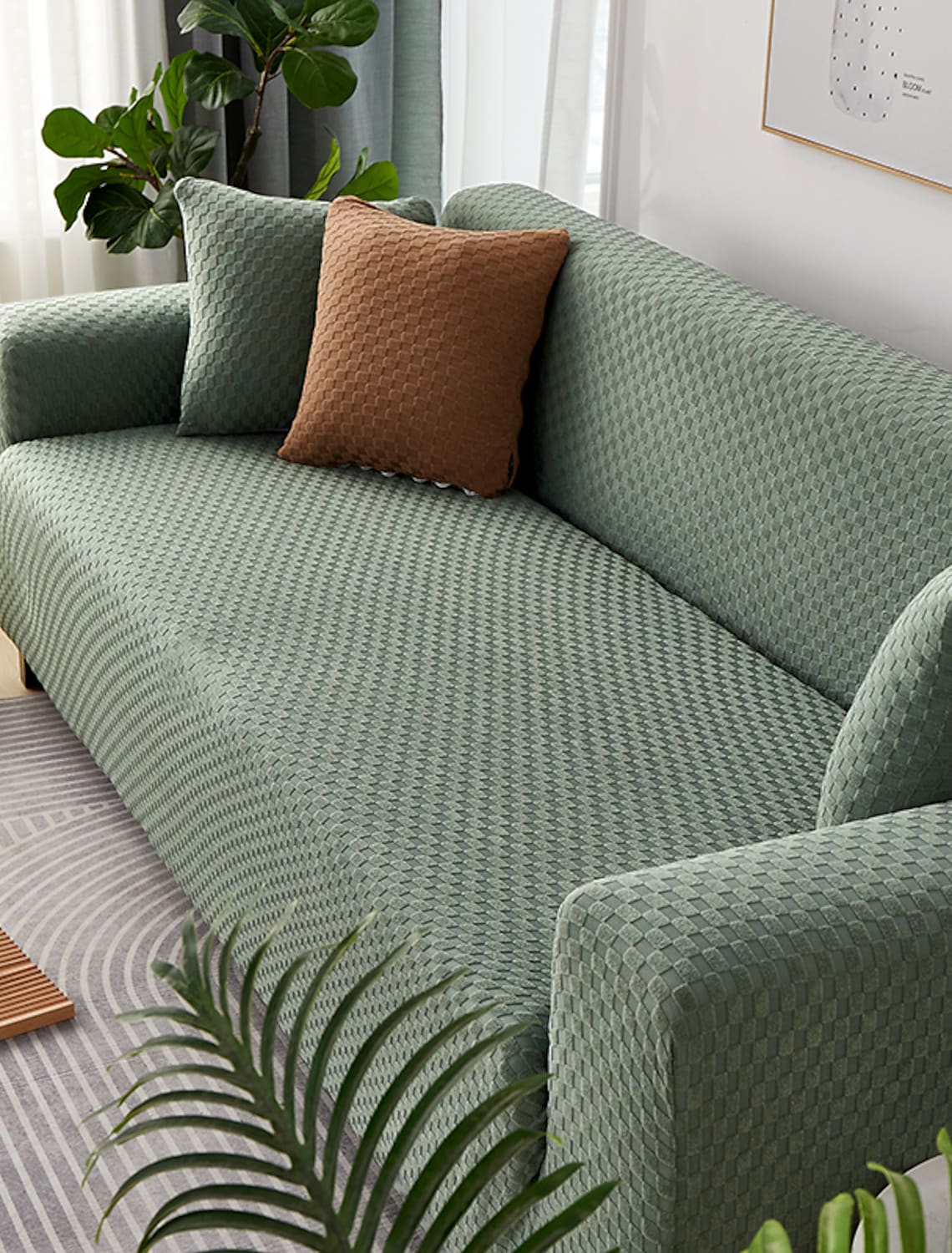 Stretch Sofa Cover Slipcover Jacquard Elastic Sectional Couch Armchair ...