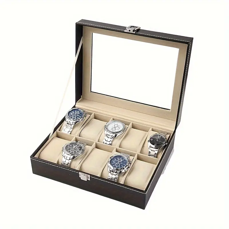 12-bit PU leather watch storage box, watch mechanical decoration, jewelry box, home high-end exquisite Men's box