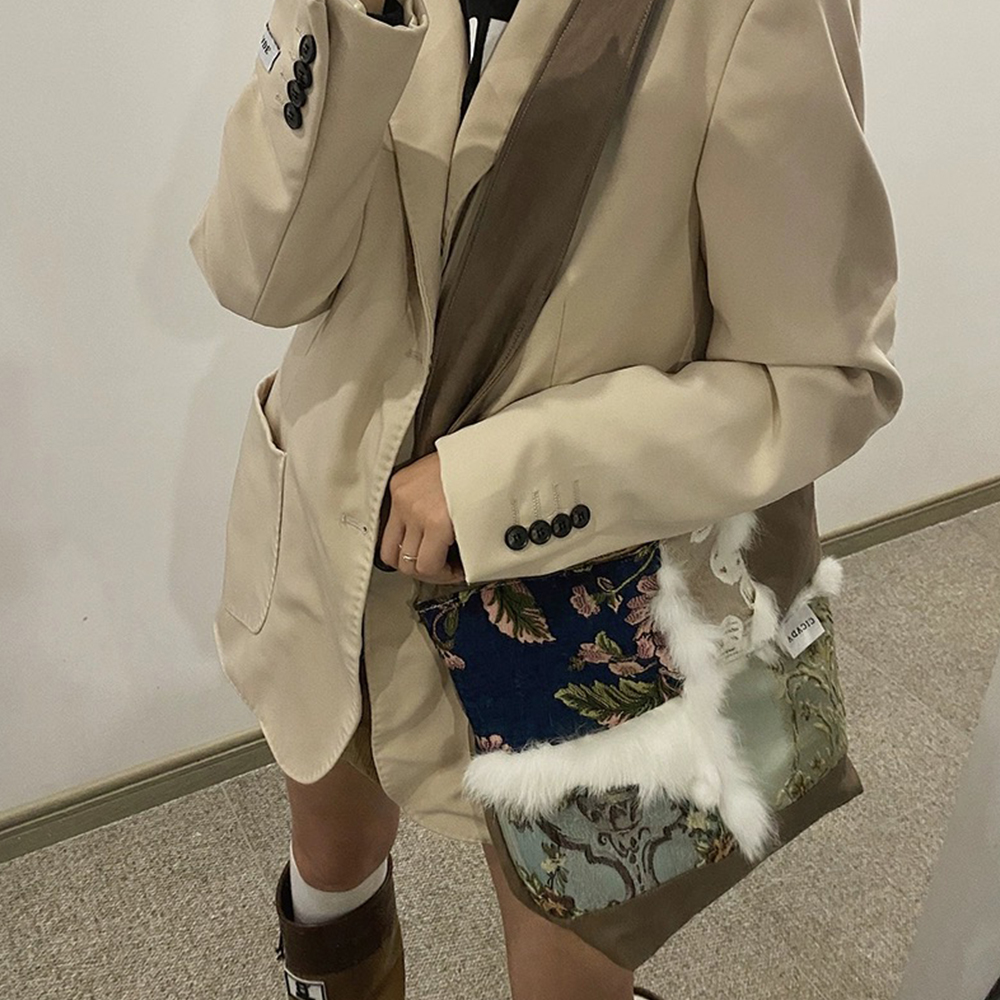 Niche involves patchwork shoulder crossbody tote bag