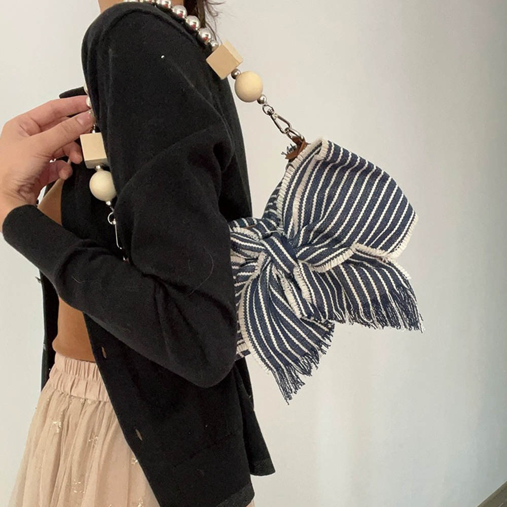 Bow Canvas Tote Shoulder Bag
