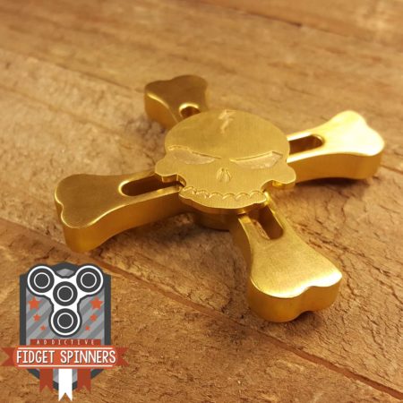 BRASS SKULL AND CROSSBONES FIDGET SPINNER