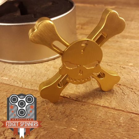 BRASS SKULL AND CROSSBONES FIDGET SPINNER