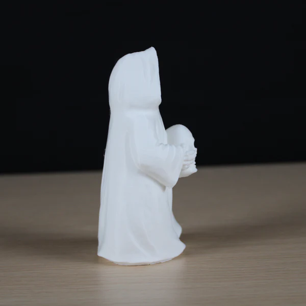 6-Inch LED Ghost with Skull - Glowing Halloween Decoration