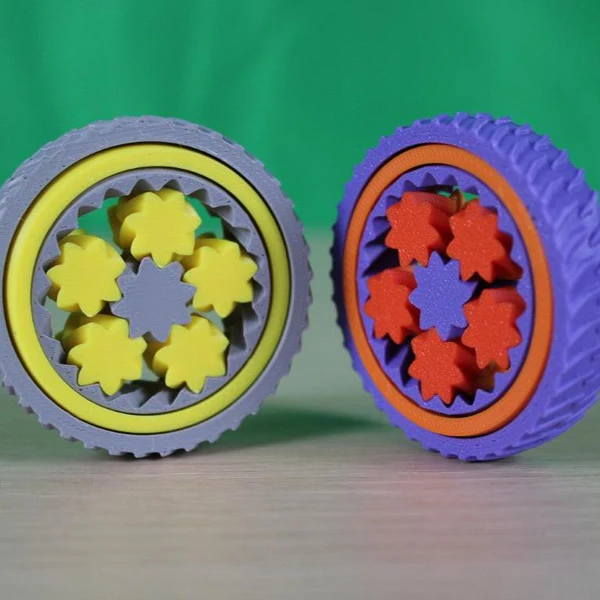 Textured Pocket Sized Gyroscopic Gear Fidget Toy