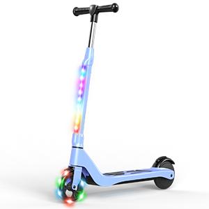 SISIGAD Electric Scooter for Kids Ages 6-12, LED Light-Up Deck, Kids Scooters with 3 Adjustment Levels Handlebar to 36 Inches High,5.3