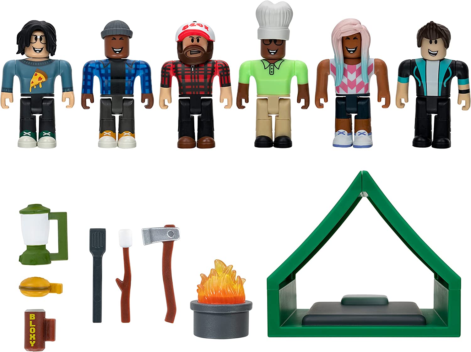 Roblox Action Collection Welcome To Bloxburg Camping Crew Playset Includes Exclusive Virtual